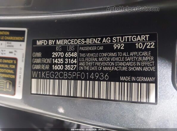 W1KEG2CB5PF014936 2023 MERCEDES-BENZ EQE 500 Gray Vista del compartimento del motor