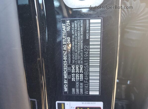 W1KLF4HB0SA119422 2025 MERCEDES-BENZ E Black Engine compartment view
