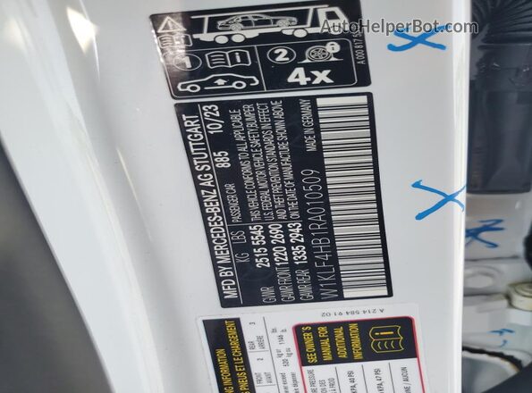 W1KLF4HB1RA010509 2024 MERCEDES-BENZ E White 