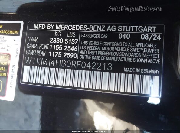W1KMJ4HB0RF042213 2024 MERCEDES-BENZ CLE 300 Black Engine compartment view