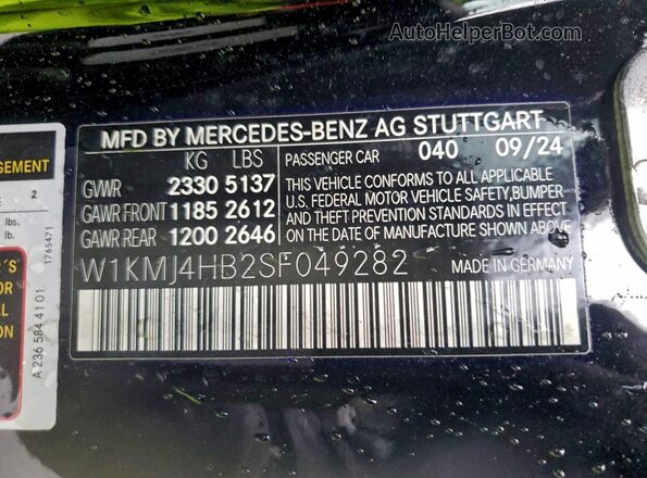 W1KMJ4HB2SF049282 2025 MERCEDES-BENZ CLE Black Widok komory silnika