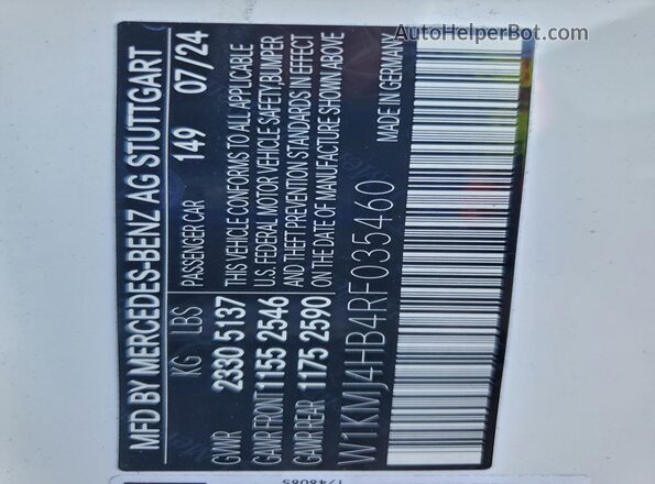 W1KMJ4HB4RF035460 2024 MERCEDES-BENZ CLE White Vista del compartimento del motor