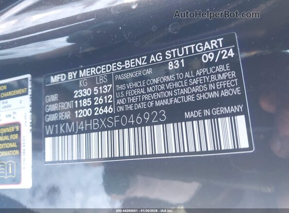 W1KMJ4HBXSF046923 2025 MERCEDES-BENZ CLE 300 Black ძრავის განყოფილების ხედი