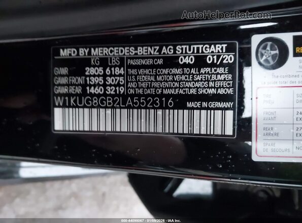 W1KUG8GB2LA552316 2020 MERCEDES-BENZ S-CLASS Black Widok komory silnika