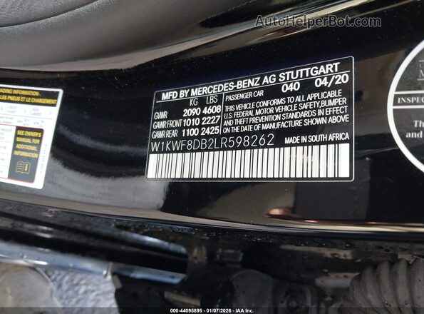 W1KWF8DB2LR598262 2020 MERCEDES-BENZ C-CLASS Black Widok komory silnika