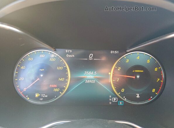 W1KWF8DB4MR648323 2021 MERCEDES-BENZ C Gray ხელსაწყოთა პანელის ხედი