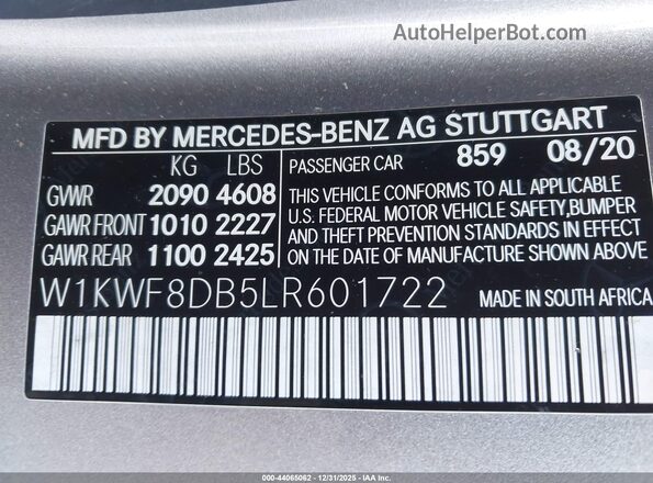 W1KWF8DB5LR601722 2020 MERCEDES-BENZ C-CLASS Gold 