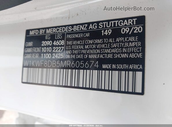 W1KWF8DB5MR605674 2021 MERCEDES-BENZ C-CLASS White Widok komory silnika