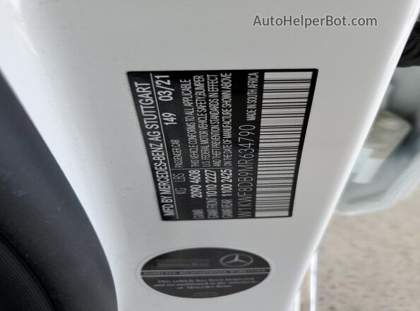 W1KWF8DB9MR634790 2021 MERCEDES-BENZ C White Вид підкапотного простору