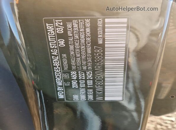 W1KWF8DBXMR638587 2021 MERCEDES-BENZ C Black Vista del compartimento del motor