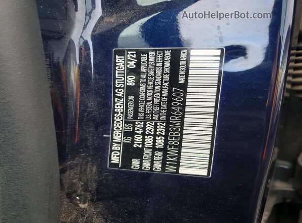 W1KWF8EB3MR649607 2021 MERCEDES-BENZ C Blue Widok komory silnika