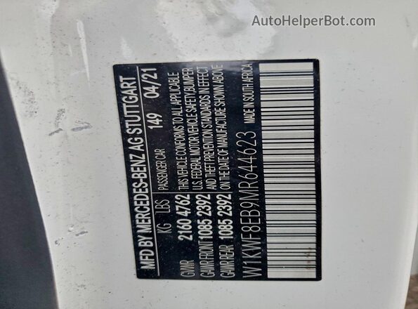 W1KWF8EB9MR644623 2021 MERCEDES-BENZ C Белый Вид подкапотного пространства