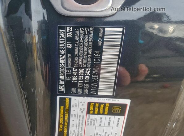 W1KWJ6EB2NG110184 2022 MERCEDES-BENZ C Gray 