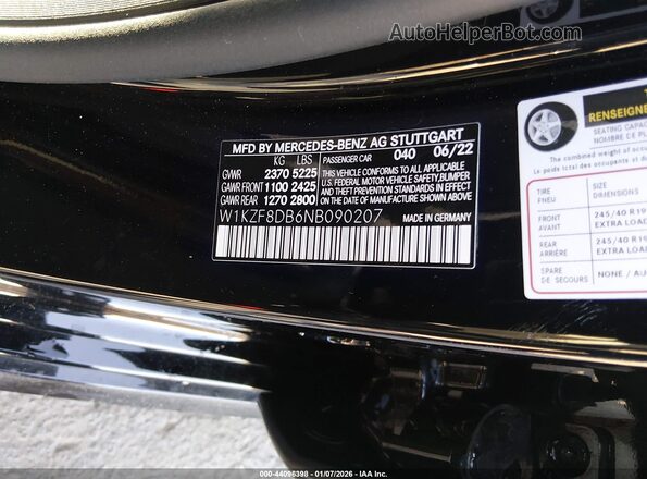 W1KZF8DB6NB090207 2022 MERCEDES-BENZ E-CLASS Черный Вид подкапотного пространства