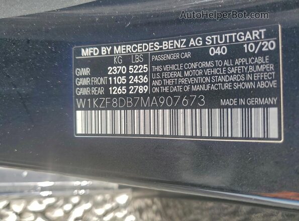 W1KZF8DB7MA907673 2021 MERCEDES-BENZ E Black Շարժիչի բաժամունքի տեսք