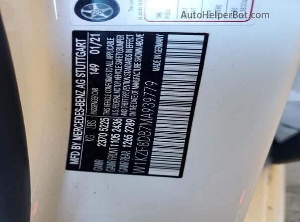 W1KZF8DB7MA939779 2021 MERCEDES-BENZ E Белый Вид подкапотного пространства