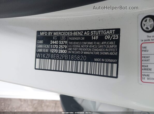 W1KZF8EB2PB185820 2023 MERCEDES-BENZ E-CLASS Белый Вид подкапотного пространства