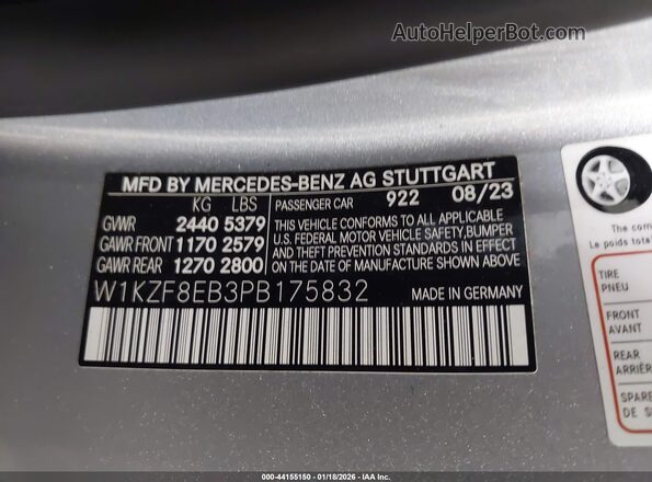 W1KZF8EB3PB175832 2023 MERCEDES-BENZ E-CLASS Silver Вид підкапотного простору