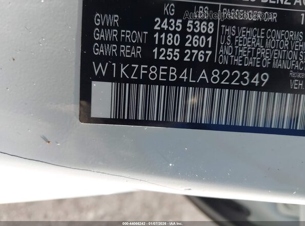 W1KZF8EB4LA822349 2020 MERCEDES-BENZ E-CLASS White Вид підкапотного простору