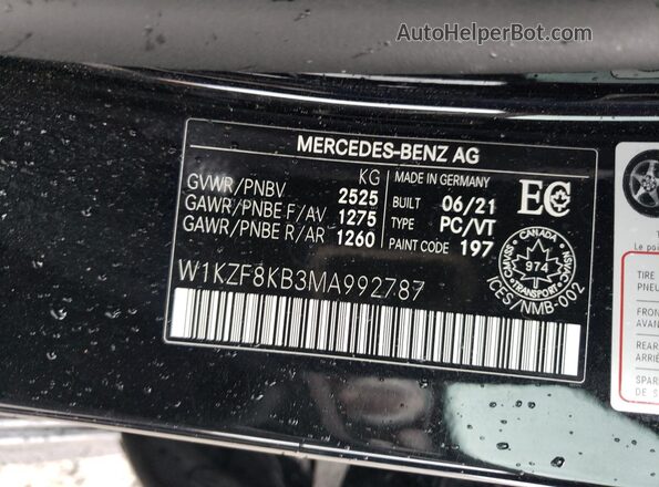 W1KZF8KB3MA992787 2021 MERCEDES-BENZ E Black Շարժիչի բաժամունքի տեսք