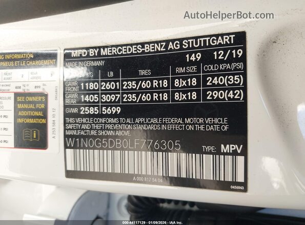 W1N0G5DB0LF776305 2020 MERCEDES-BENZ GLC 350E White ძრავის განყოფილების ხედი