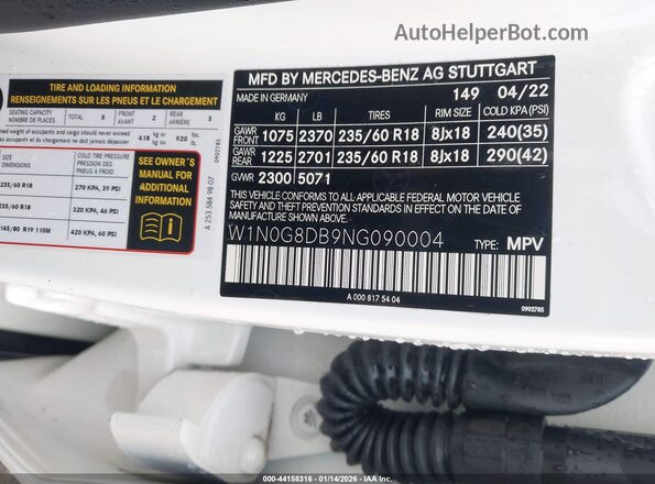 W1N0G8DB9NG090004 2022 MERCEDES-BENZ GLC 300 White Շարժիչի բաժամունքի տեսք