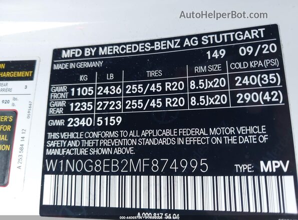 W1N0G8EB2MF874995 2021 MERCEDES-BENZ GLC 300 White ძრავის განყოფილების ხედი
