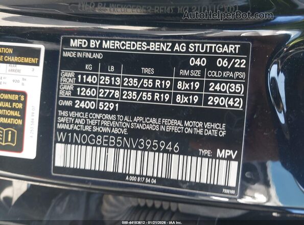 W1N0G8EB5NV395946 2022 MERCEDES-BENZ GLC 300 Black 