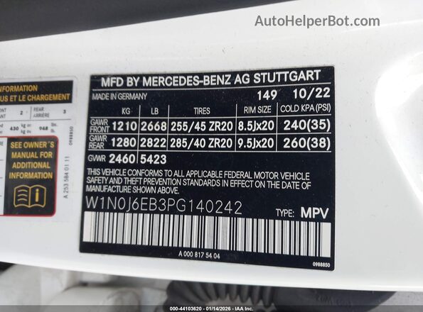 W1N0J6EB3PG140242 2023 MERCEDES-BENZ AMG GLC 43 White Вид підкапотного простору