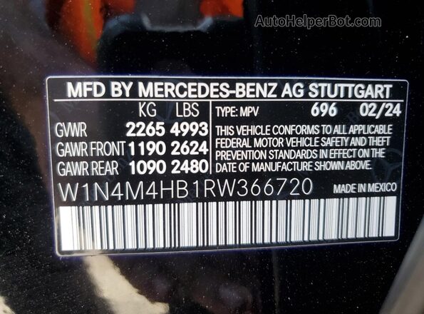 W1N4M4HB1RW366720 2024 MERCEDES-BENZ GLB-CLASS Black 
