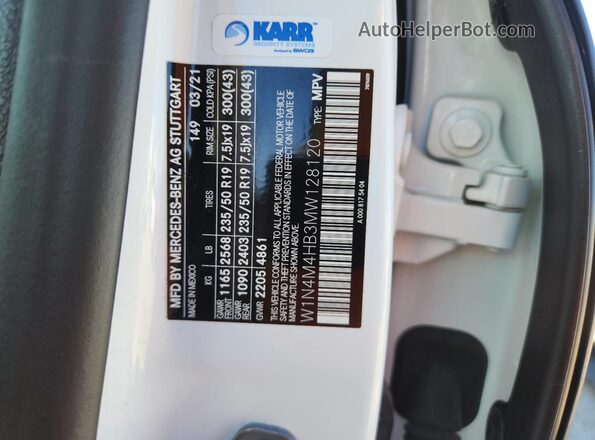 W1N4M4HB3MW128120 2021 MERCEDES-BENZ GLB-CLASS White Engine compartment view