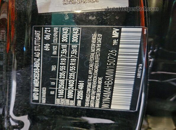 W1N4M4HB6MW150726 2021 MERCEDES-BENZ GLB-CLASS Black 