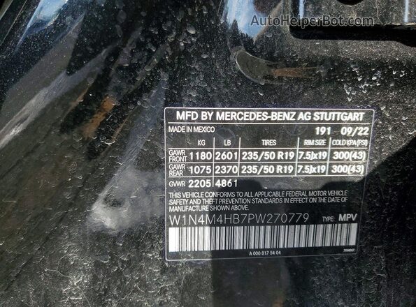 W1N4M4HB7PW270779 2023 MERCEDES-BENZ GLB-CLASS Black Շարժիչի բաժամունքի տեսք