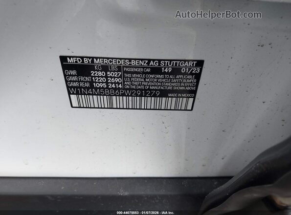 W1N4M5BB6PW291279 2023 MERCEDES-BENZ AMG GLB 35 White Vista del compartimento del motor