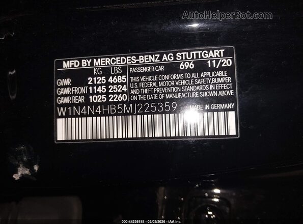 W1N4N4HB5MJ225359 2021 MERCEDES-BENZ GLA 250 Black Вид підкапотного простору