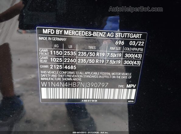 W1N4N4HB7NJ390797 2022 MERCEDES-BENZ GLA 250 Black Вид підкапотного простору