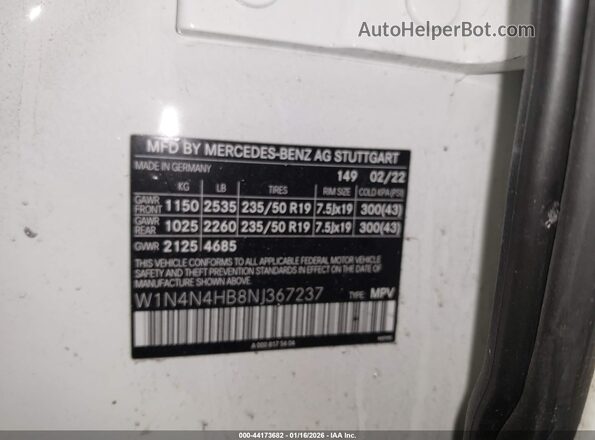 W1N4N4HB8NJ367237 2022 MERCEDES-BENZ GLA 250 White Engine compartment view