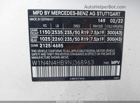 W1N4N4HB9NJ368963 2022 MERCEDES-BENZ GLA 250 White Շարժիչի բաժամունքի տեսք
