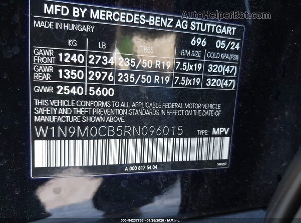 W1N9M0CB5RN096015 2024 MERCEDES-BENZ EQB 250 SUV Black Widok komory silnika