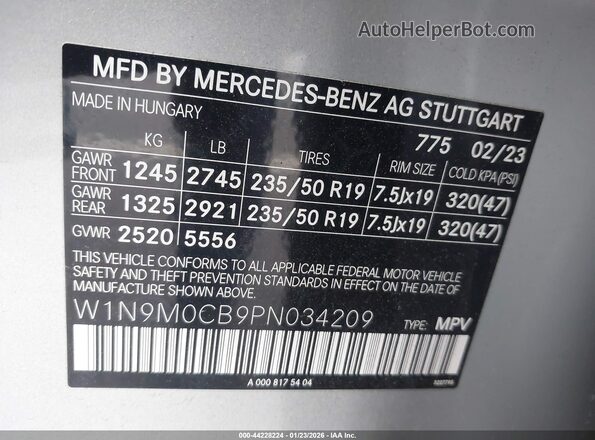 W1N9M0CB9PN034209 2023 MERCEDES-BENZ EQB 250 SUV Silver Вид підкапотного простору
