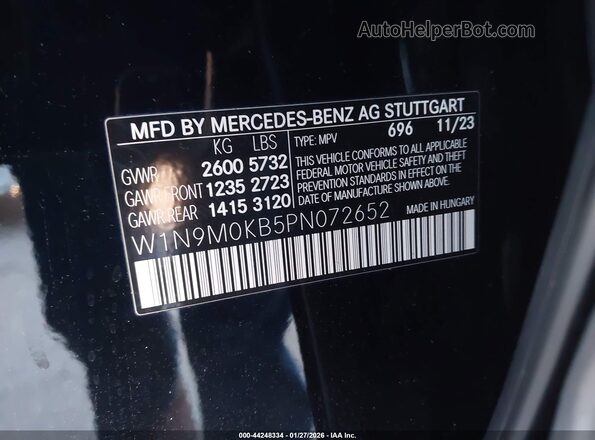 W1N9M0KB5PN072652 2023 MERCEDES-BENZ EQB 300 SUV Black 