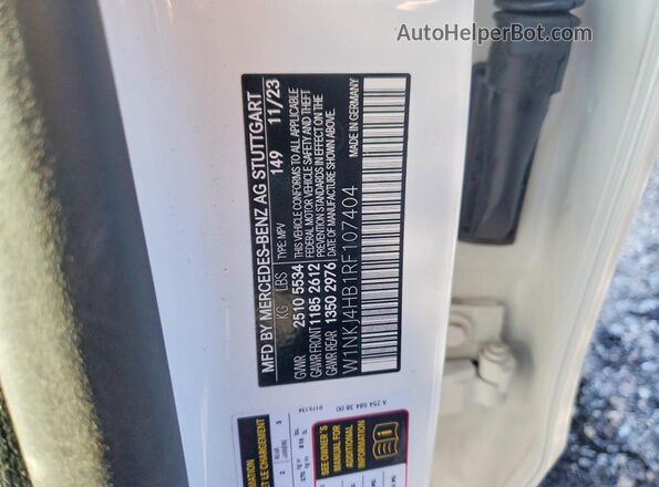 W1NKJ4HB1RF107404 2024 MERCEDES-BENZ GLC-CLASS White VIN კოდის სტიკერის ხედი