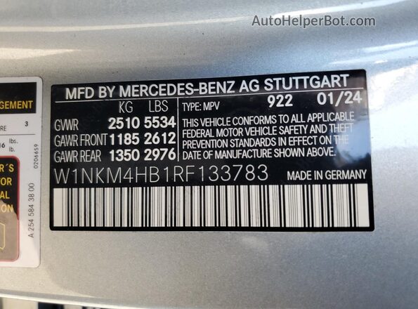 W1NKM4HB1RF133783 2024 MERCEDES-BENZ GLC-CLASS Silver Вид підкапотного простору