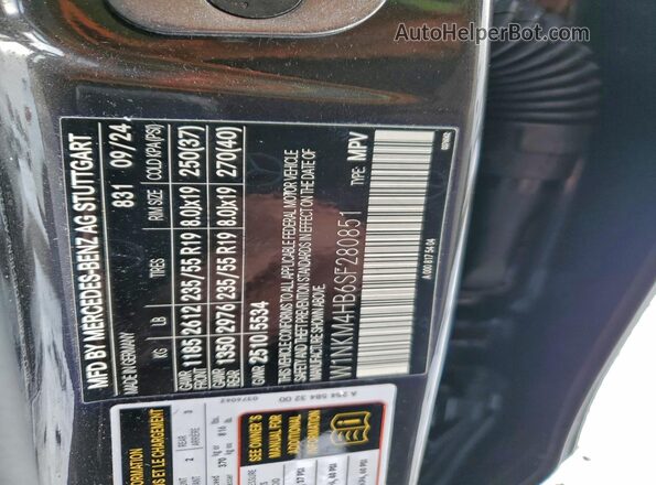 W1NKM4HB6SF280851 2025 MERCEDES-BENZ GLC-CLASS Black Вид наклейки з VIN-кодом