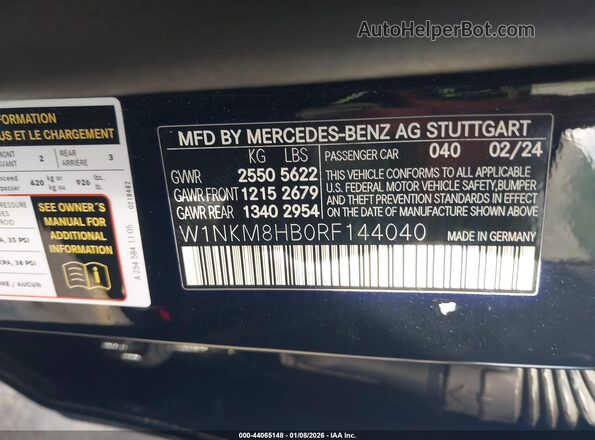 W1NKM8HB0RF144040 2024 MERCEDES-BENZ AMG GLC 43 Черный Вид подкапотного пространства