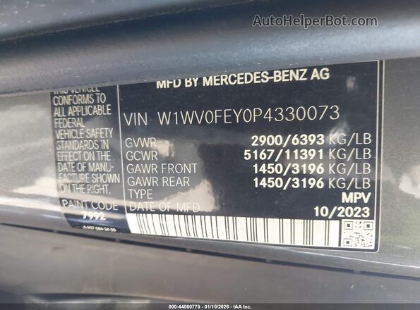 W1WV0FEY0P4330073 2023 MERCEDES-BENZ METRIS Gray Շարժիչի բաժամունքի տեսք