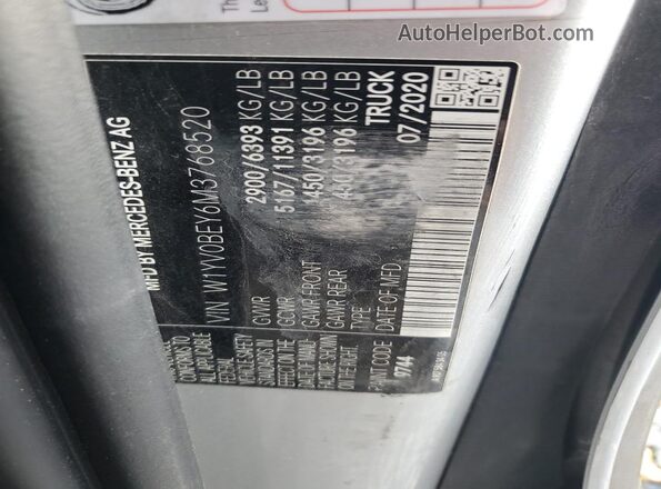 W1YV0BEY6M3768520 2021 MERCEDES-BENZ METRIS Silver VIN sticker view