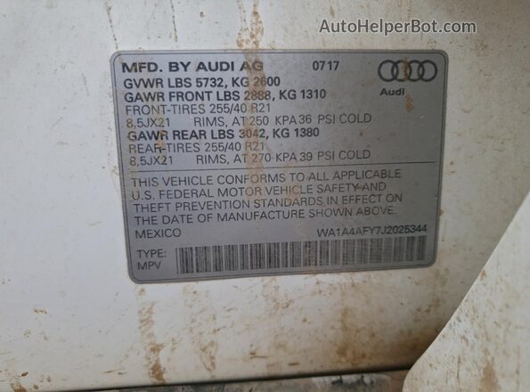 WA1A4AFY7J2025344 2018 AUDI SQ5 White 