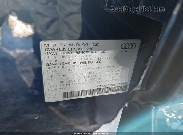 WA1AUCF30M1069695 2021 AUDI Q3 Blue 