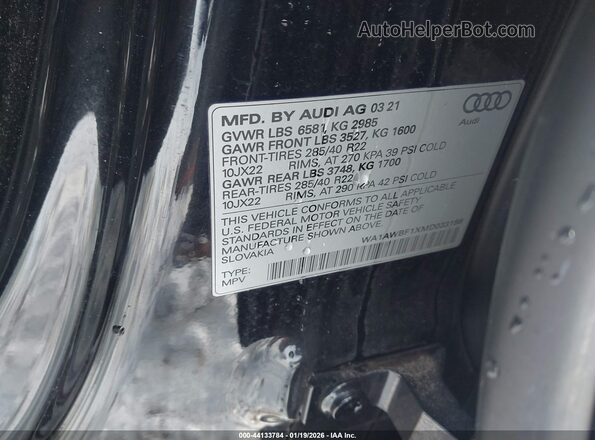 WA1AWBF1XMD033188 2021 AUDI SQ8 Black ძრავის განყოფილების ხედი